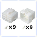 9-Pin Connector Unsealed 6.3mm Male Female Connector Wiring Harness Cable Plug For Ebike Car Terminal DJ7091-6.3-11/21