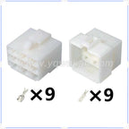 9-Pin Connector Unsealed 6.3mm Male Female Connector Wiring Harness Cable Plug For Ebike Car Terminal DJ7091-6.3-11/21