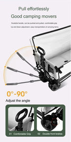 Collapsible Folding Utility Beach Cart Wagon Heavy Duty Large Capacity Fold Wagon Ourdoor Trolley Portable Garden Camping Cart