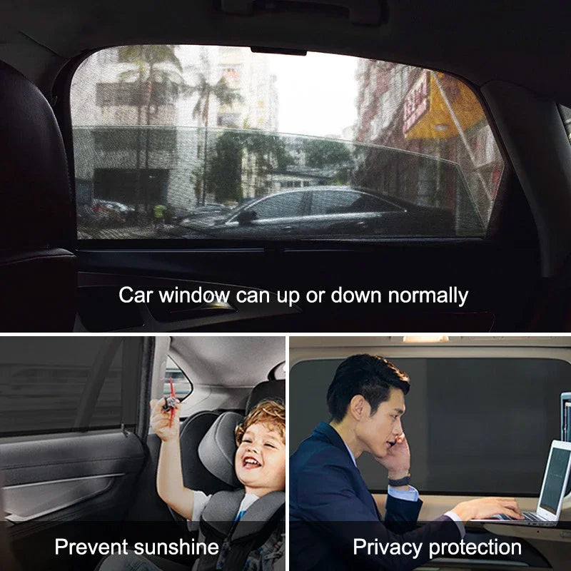 2pcs Car Styling Mosquito prevention Sun Shade Auto Uv Protect Curtain Beach Parasol Parasol Side Windows Children Shield Visor
