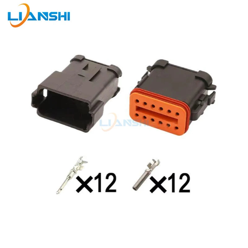 DT04-12PB-E005/DT06-12SB-E003 is suitable for automotive connectors and engineering vehicle male and female waterproof plugs