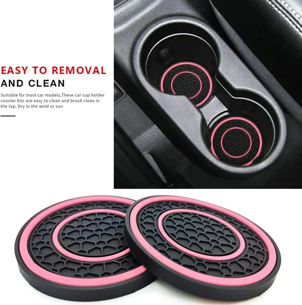 2pcs 7cm Non-slip Car Water Cup Pad Mat for Bottle Holder Coaster Auto Interior Anti-skid Cup Holders Amagi