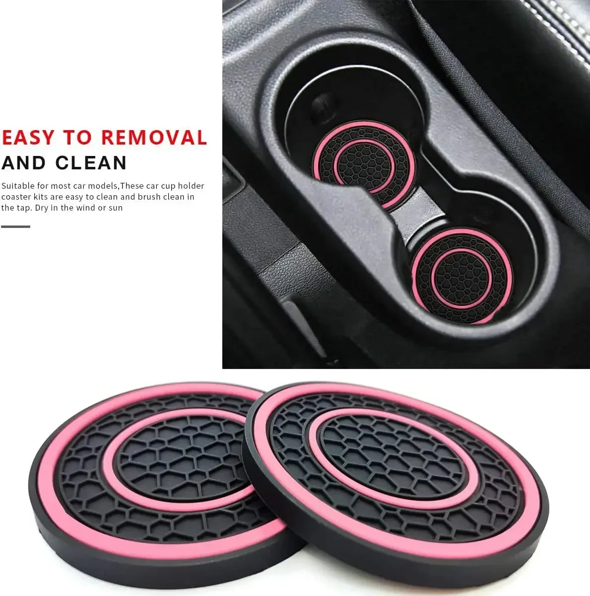 2pcs 7cm Non-slip Car Water Cup Pad Mat for Bottle Holder Coaster Auto Interior Anti-skid Cup Holders Amagi