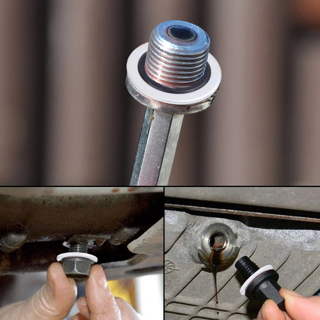 20/10PCS Car Oil Pan Drain Gasket Kit Drainage Bolt Pad Rubber Oil Drain Plug Gasket Replaceable Washer Seal Set M16