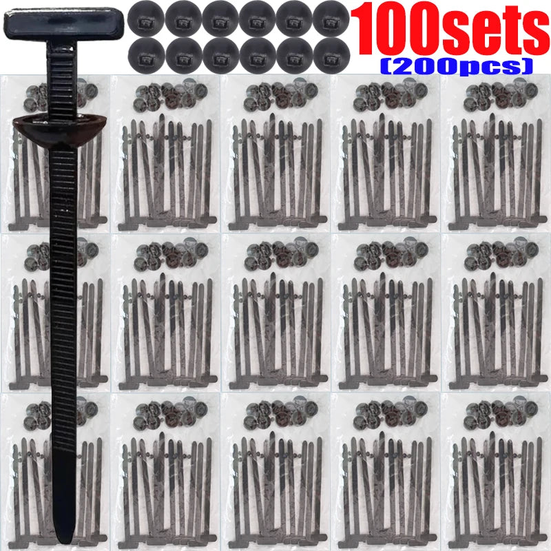 1-100SET Nylon Cable Tie Buckle Multipurpose Cable Ties Tool Universal Heavy Duty for Car Repair Self Locking Zip Black Zip Ties