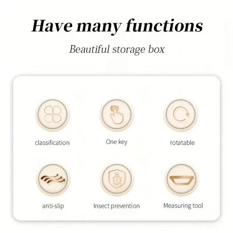 6-Compartment 360° Rotating Airtight Food Storage Container - Moisture-Proof for Cereal, Candy, Rice - Kitchen Pantry Organizer