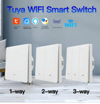 Tuya ZigBee Smart Light Switch No Neutral Wire No Capacitor Needed,1/2/3 Gang Wall Touch Interrupter Work with Alexa Google Home