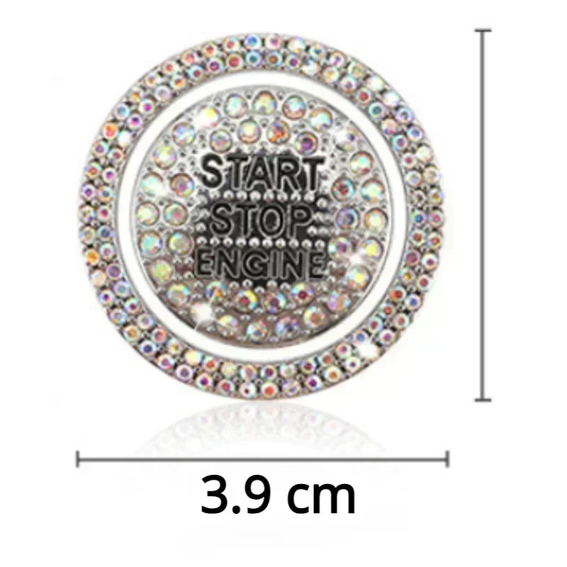 Car Bling One-Click Start Stop Engine Ignition Ring Sticker Crystal Rhinestone Circle Decor Accessories amagi