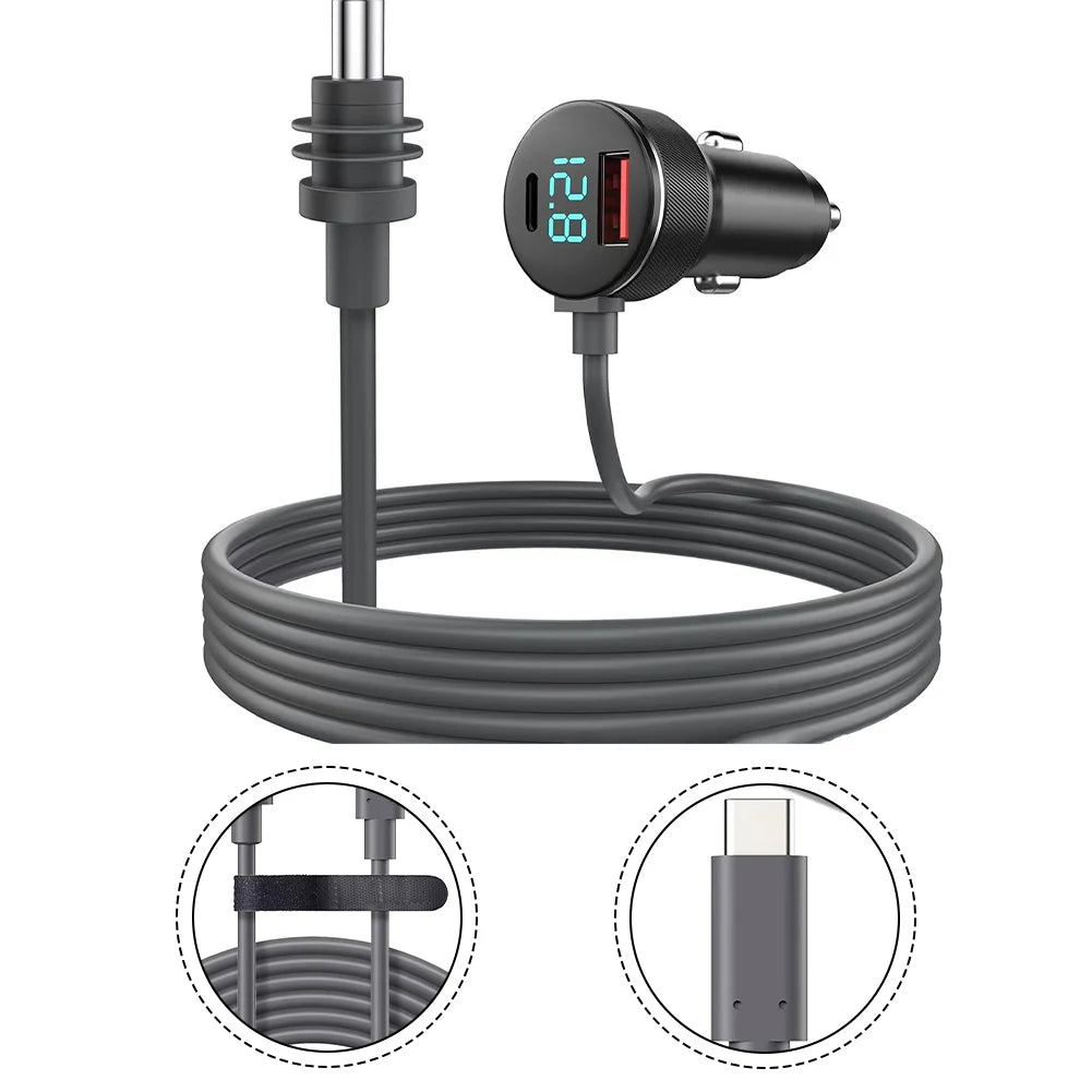 Digital Display Car Power Cable For Starlink Mini Power Cable 12V-24V Adapter to DC Power Cable PD cable Car Charger Power Cord