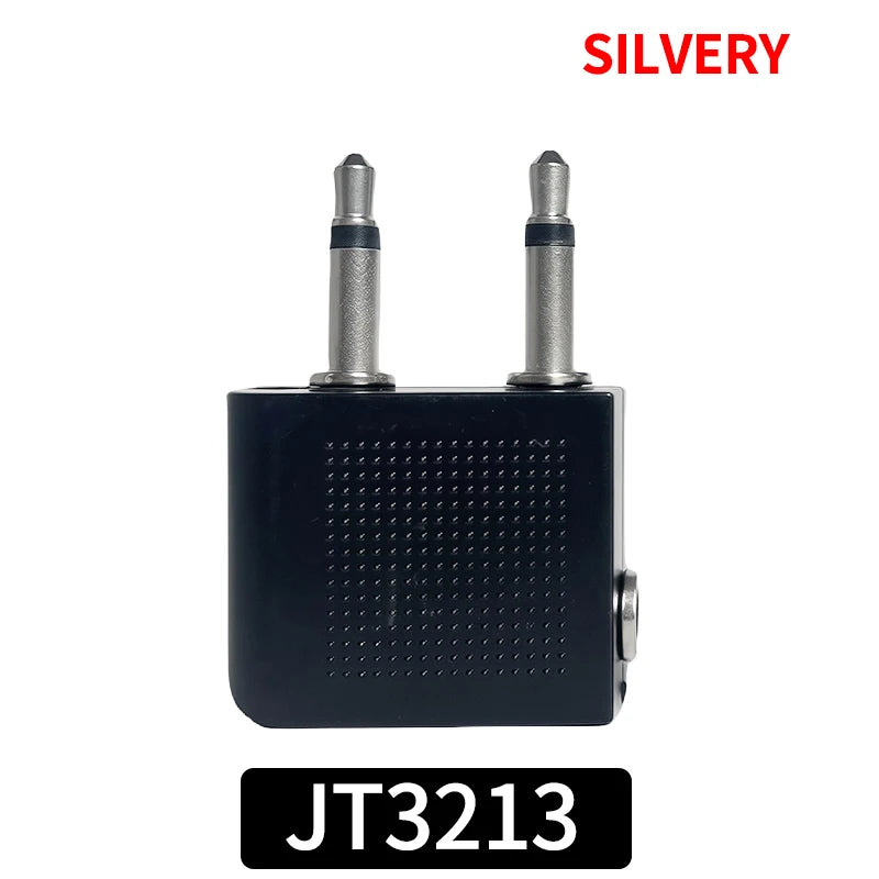 Professional Aviation Audio Adapter, Dual 3.5mm Mono Male Plugs to 3.5mm Stereo Female Jack Converter for Headphones & Audio