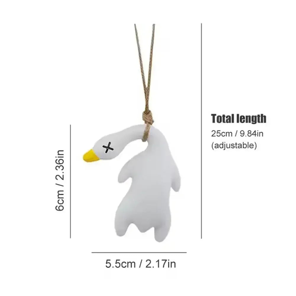 Funny Color-Changing Plaster Anime Duck Car Mirror Hanging Decor Cute Car Interior Decoration Accessories Amagi
