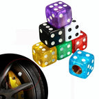 4Pcs/Set Plastic Wheel Stem Tyre Air Valve Dustproof Cap Gold Dice Tire Tyre Valve Caps Bike Auto Truck Tire Valve Dust Cap Amag
