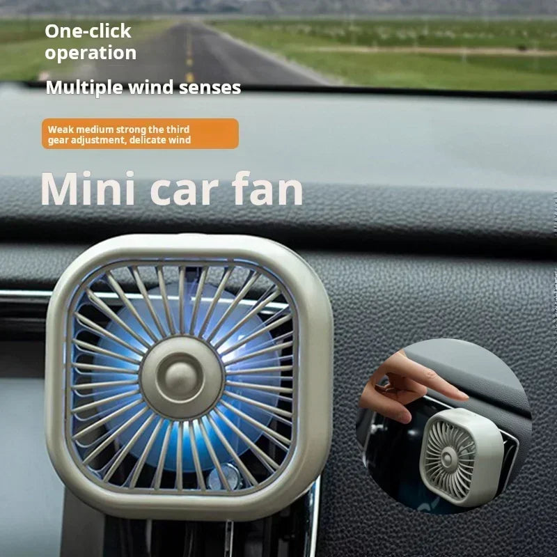 Mini Car Air Outlet Cooling Fan Adjustment Powerful USB Light Creative Low Noise Multi-function Mini Interior Fan Cooler Amagi