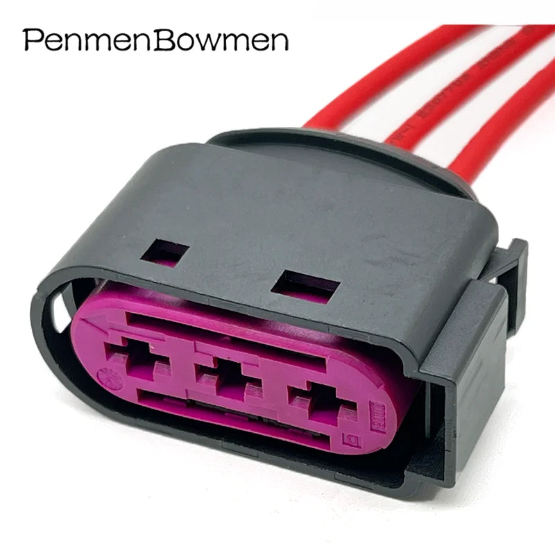 1 Set 3 Pin Car Battery Box Electrical Cable Connectors Waterproof Female Wire Harness Plug For Bora Golf Jetta 1J0937773