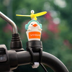1Pcs Cute Little Yellow Duck Motorcycle Riding Handlebar Decoration Toy With Propeller Bike Moto Driving Ornaments