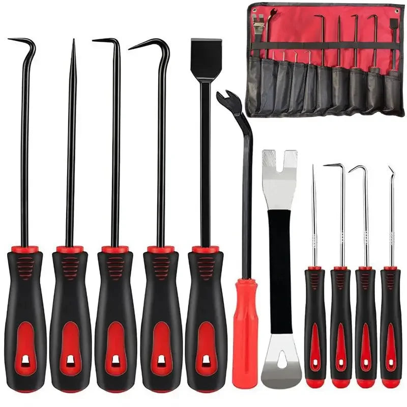 11Pcs Oil Seal O-Ring Gasket Remover Hand Tools with Bag Car Auto Pick Hook Puller Remover Tire Stone Cleaning Maintenance Amagi