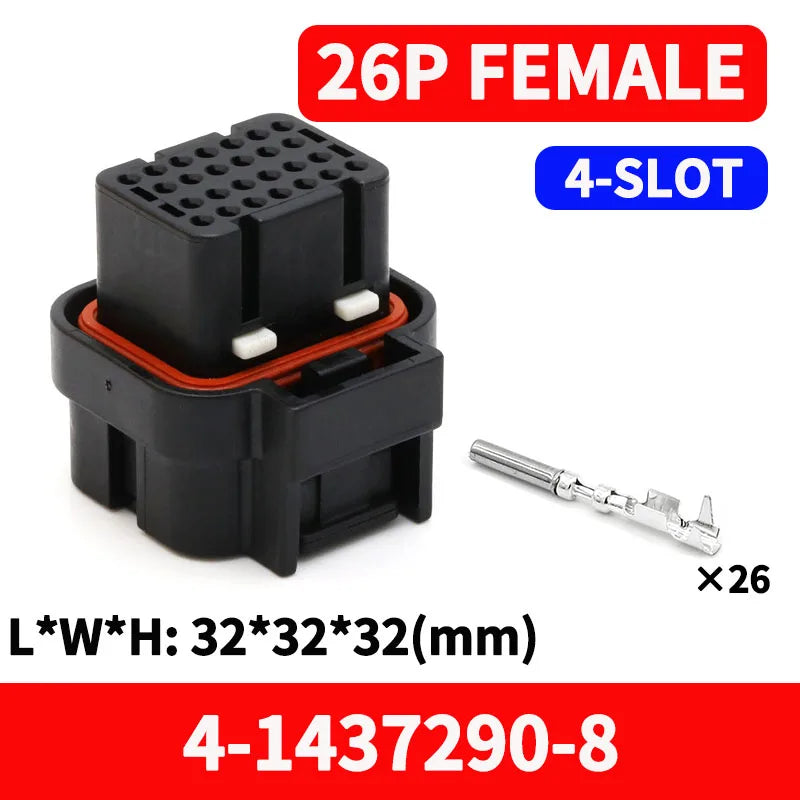 1/5/50PCS AMP Type ECU Automotive Board End Connector Waterproof Socket Harness Plug PCB Panel Flame Retardant 26P 34Pin 1437290