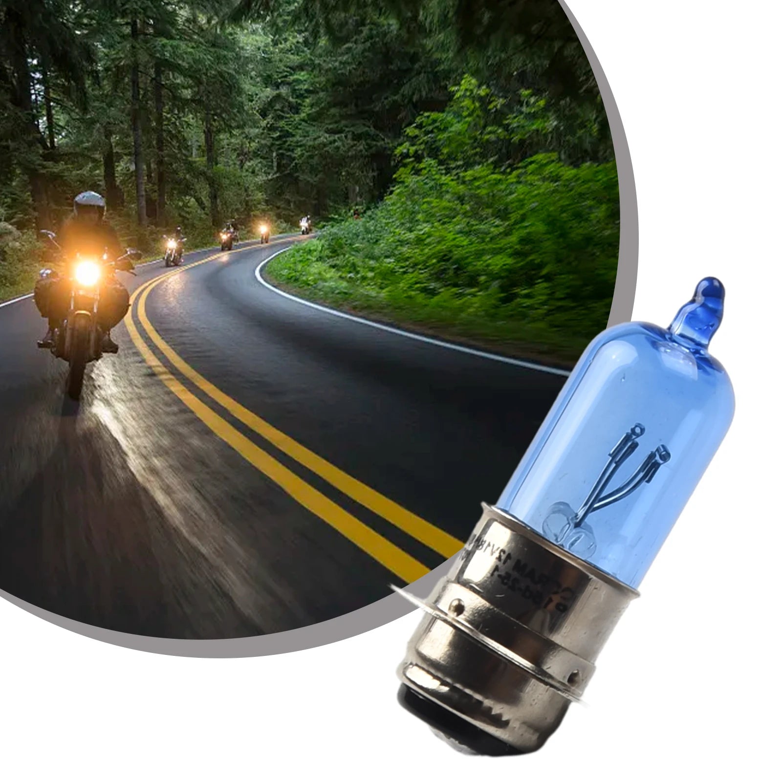 35W Motorcycle Headlight Halogen Bulb 12V Halogen Bulb 12V Super Bright H6 T19 P15D Motorcycle Headlight Bulbs Lamp