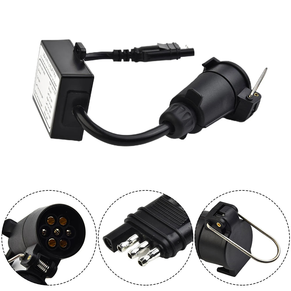 4 Pin Flat Plug To European 7 Pin Connector 4 To 7 Trailer Light Converter Electrical Adapter Socket Trailer Accessories