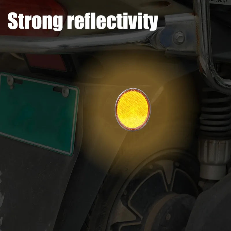 Motorcycle Circular Reflector Electric Vehicle Bicycle Waterproof Dustproof Night Warning Reflector 6mm Hexagonal Screw Fixation