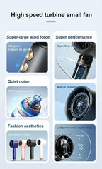 Motorcycle Portable Hand Fan 100 Wind Speeds Mini Turbo Handheld USB Rechargeable Highspeed Camping Cooling Electric Air Cooler