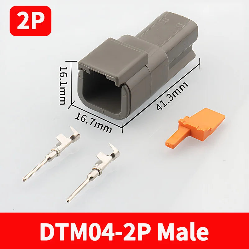 5/20/100 Sets 2-12 Pin Way Deutsch DTM Series Connector 2P 3P 4P 6P 8P 12P Male Female Docking Harness Plug DTM04-2P DTM06-2S