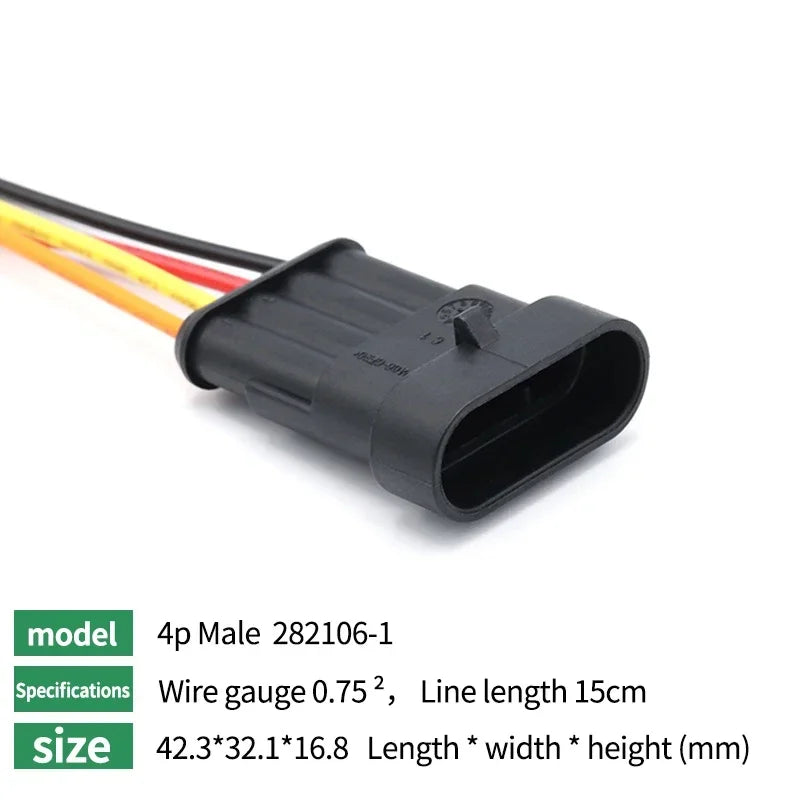 5/20/100 Sets HID 1/2/3/4/5/6 Pin Waterproof Auto Connector Kit with 15CM 18AWG Wire for Car/Truck Harness Wiring