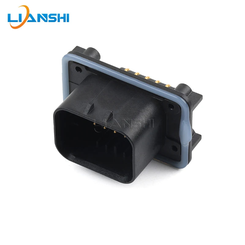 PCB board end connector 14-core bent pin holder all gold-plated new energy ECU waterproof connector 1-776266-1