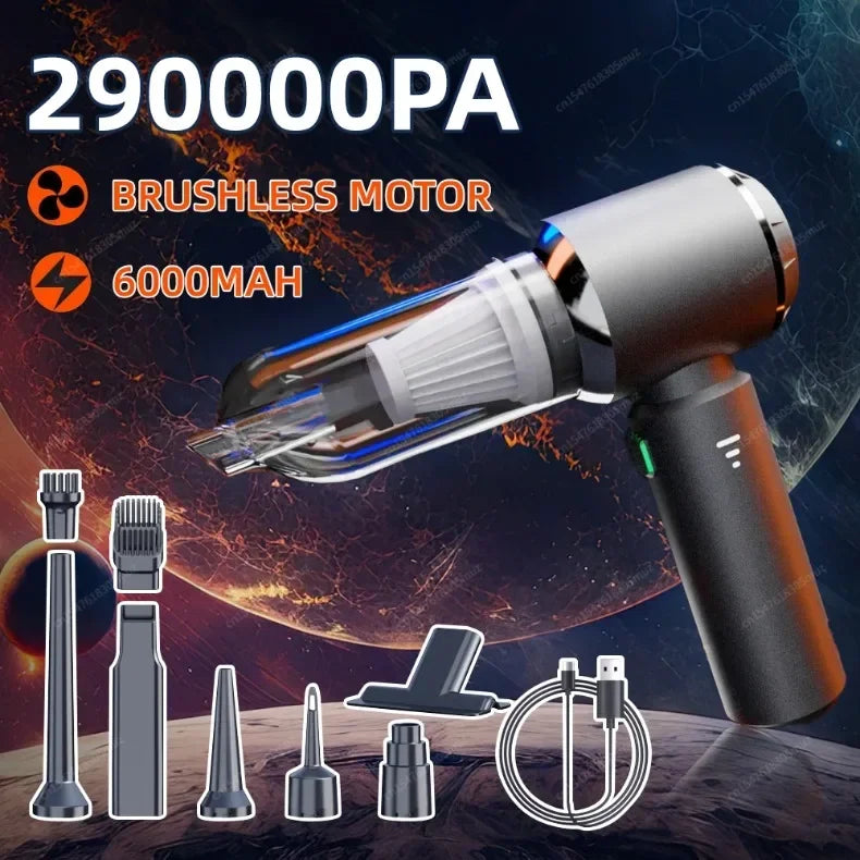 3 In 1 Compressed Air Duster Cordless Dust Blower 6000mAh Rechargeable 290000PA Vacuum Cleaner Electric Air Pump Portable Car