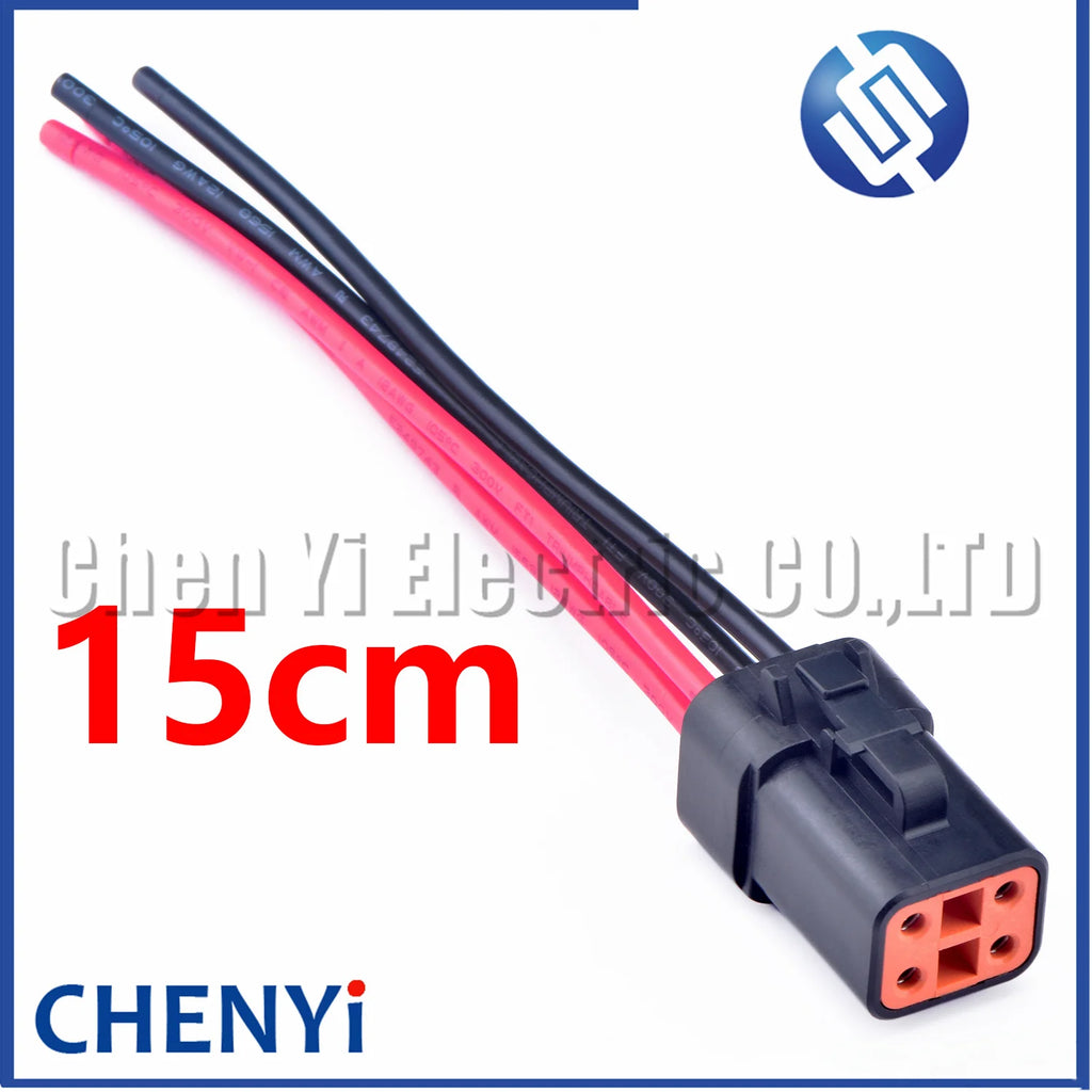 Black DTP series 4 Pin Male Female Automotive Waterproof Connector Plug DTP06-4S DTP04-4P For cummins ECM Power Connector Module