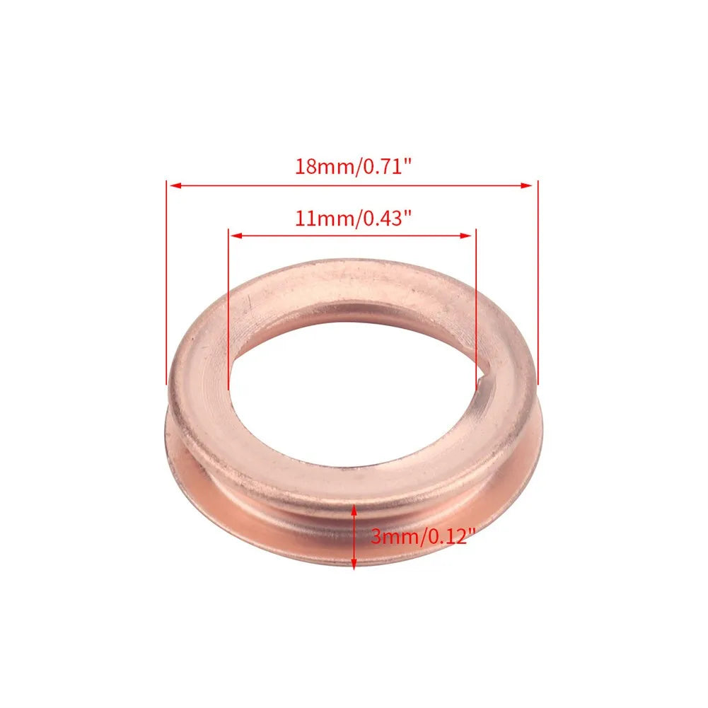 10 Pcs Metal Oil Drain Plug Crush Washer Gasket 11026-01M02 For Nissan For Infiniti Oil Drain Plug Crush Washers Gaskets