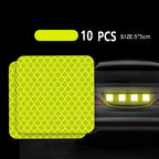 10pcs Car Bumper Reflective Stickers Reflective Warning Strip Tape Secure Reflector Stickers Decals Accessories