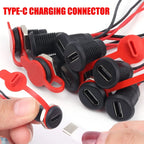 Type-C Female Chassis 2Pin Type-C Female Socket Connector Waterproof Jack Female Charging Port 3A USB-C Charger Plug Socket