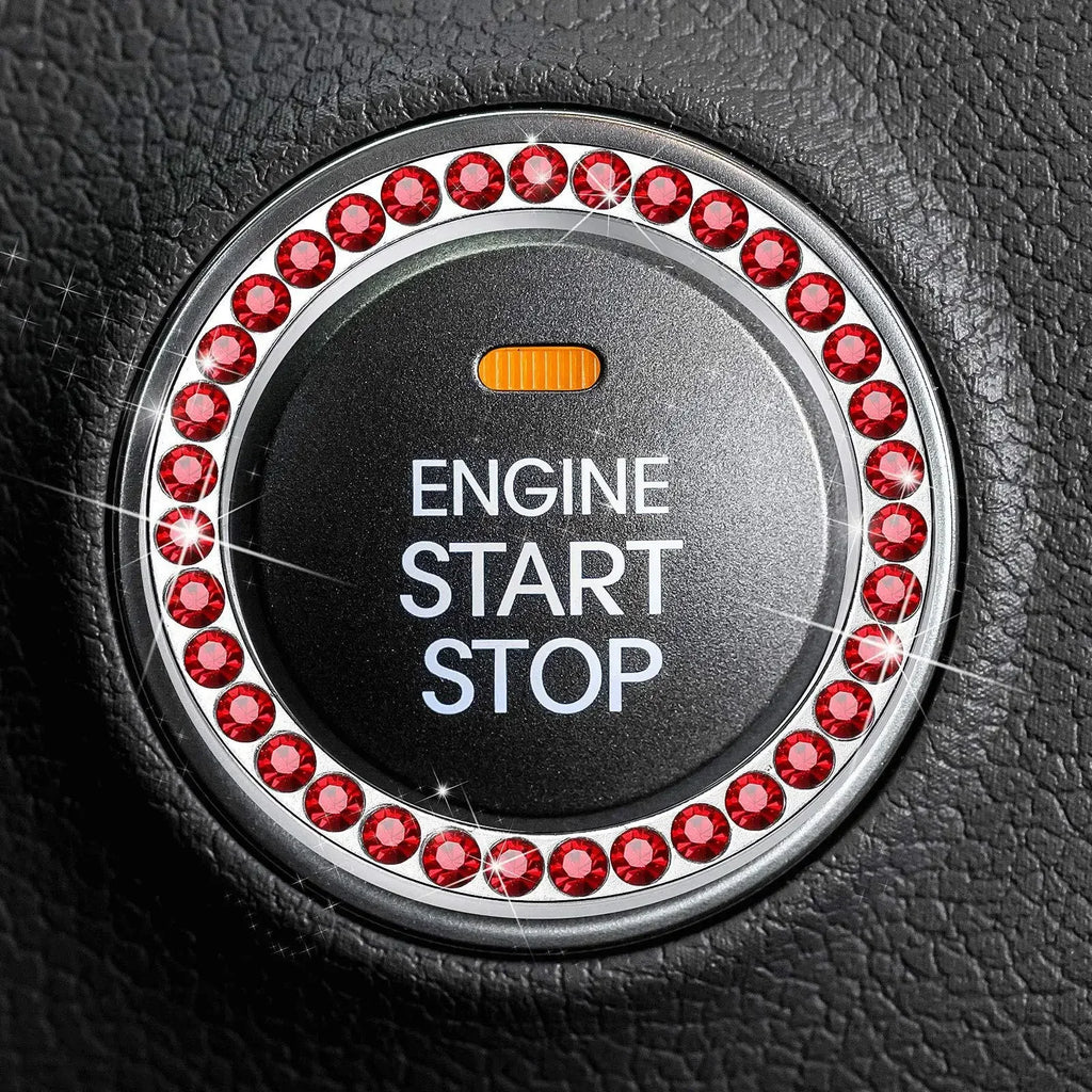 Universal Car Start Switch Button Decorative Diamond Rhinestone Ring Auto SUV Car Decorative Interior Accessories Amagi