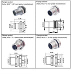 1Pcs M12 12MM Sensor Connector Straight Angle Male Female Waterproof Screw Threaded Plug Coupling 4 5 8 Pin PG7
