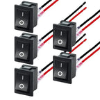 1/5/10pcs Car Motorcycle Toggle ON-OFF 2 Pin Rocker Switch with 16CM Pre-Wired Terminals 12V/24V Power Switch for Marine Boat