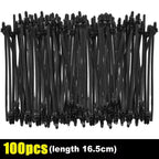 100/10pcs Nylon Self Locking Zip Tie Car Engine Bay Wiring Loom Retainer Clip Screw Mount Fastener Universal Car Wire Management