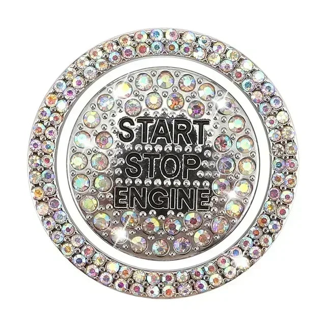 Car Bling One-Click Start Stop Engine Ignition Ring Sticker Crystal Rhinestone Circle Decor Accessories amagi