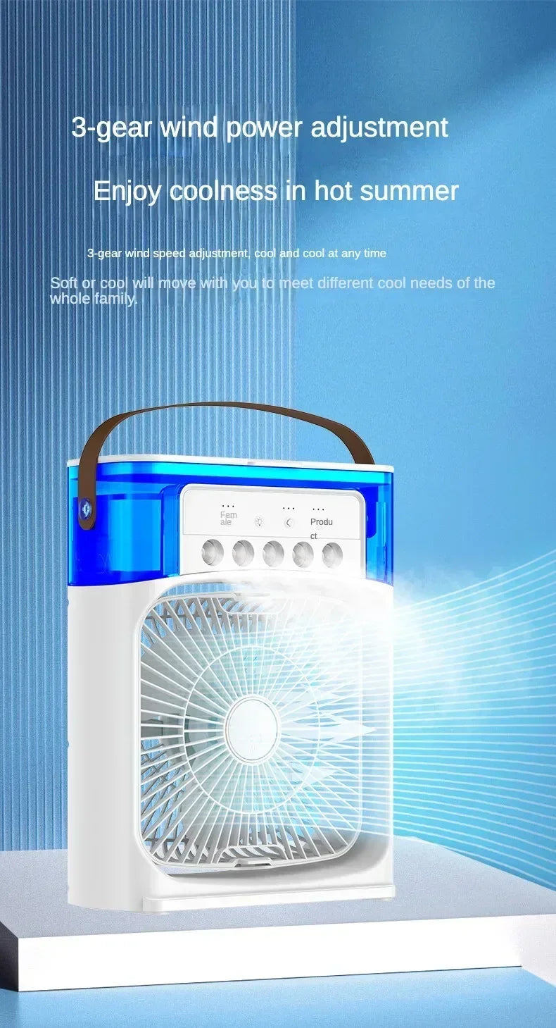 Super Cooling Desktop Small Fan Spray Air Conditioning Fan Cooling Miracle Air Cooler Dormitory Small USB Electric Fan Amagi