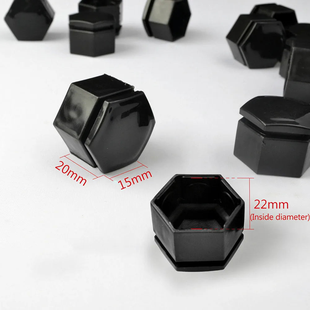 20x22mm Black Wheel Nut Bolt Covers ABS Cap For Range Rover For Vauxhal Protective Bolt Rims Cap Bolt Car Accessories