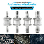 Fuel Non Return Check Valve 6/8/10/12mm Aluminium Alloy Petrol Fuel Line Way Aluminium 1 Way Fuel Line Check Valve