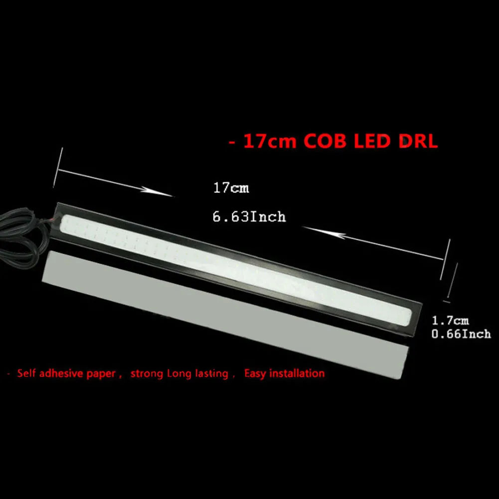 2Pcs 17cm COB Car Fog Light LED Light Strip RED Waterproof Car 12V DRL Fog Light Driving Lamp Car Styling Led Day Light