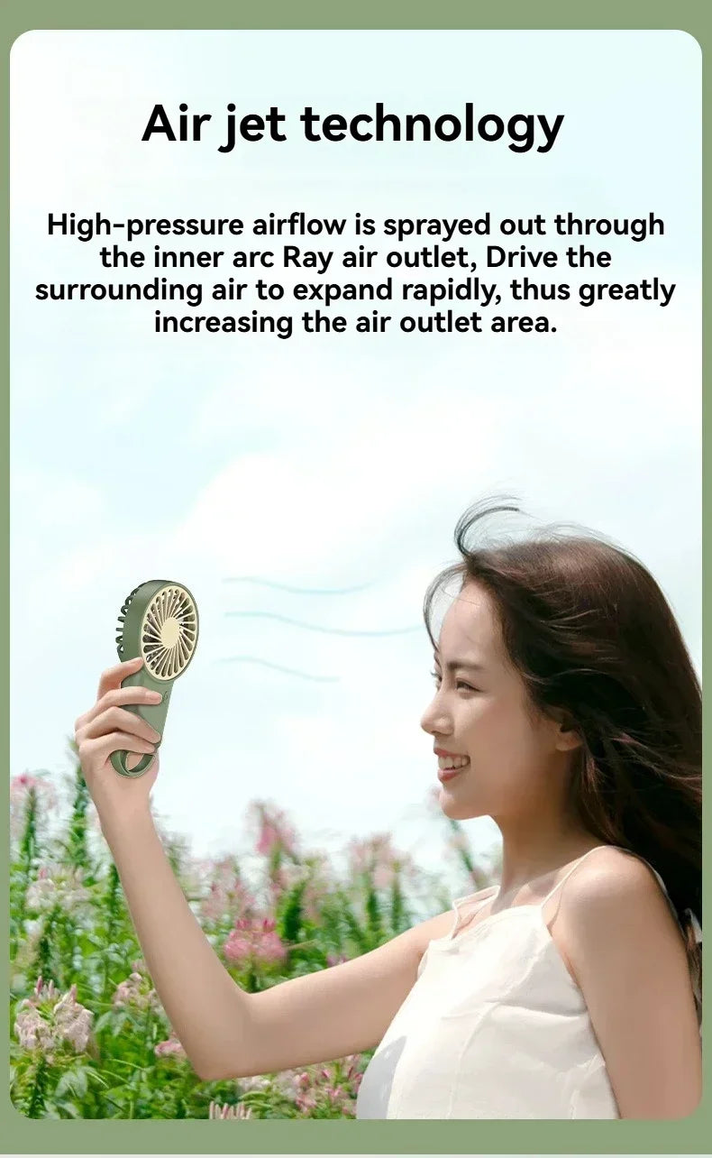 Creative Mini Handheld Small Fan USB Charging Portable 3 Speed High Wind Desktop Office Travel Pocket Fan Hangable Buckle Amagi