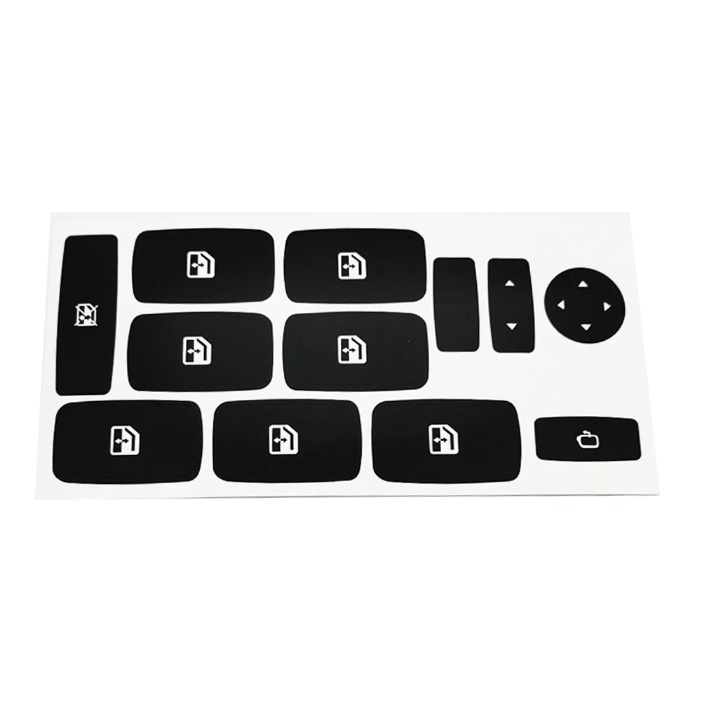 1pc For Fiat Croma Windows Button Stickers Decals Repair Worn Button Knob Switch Window Control Panel Black Car Stickers