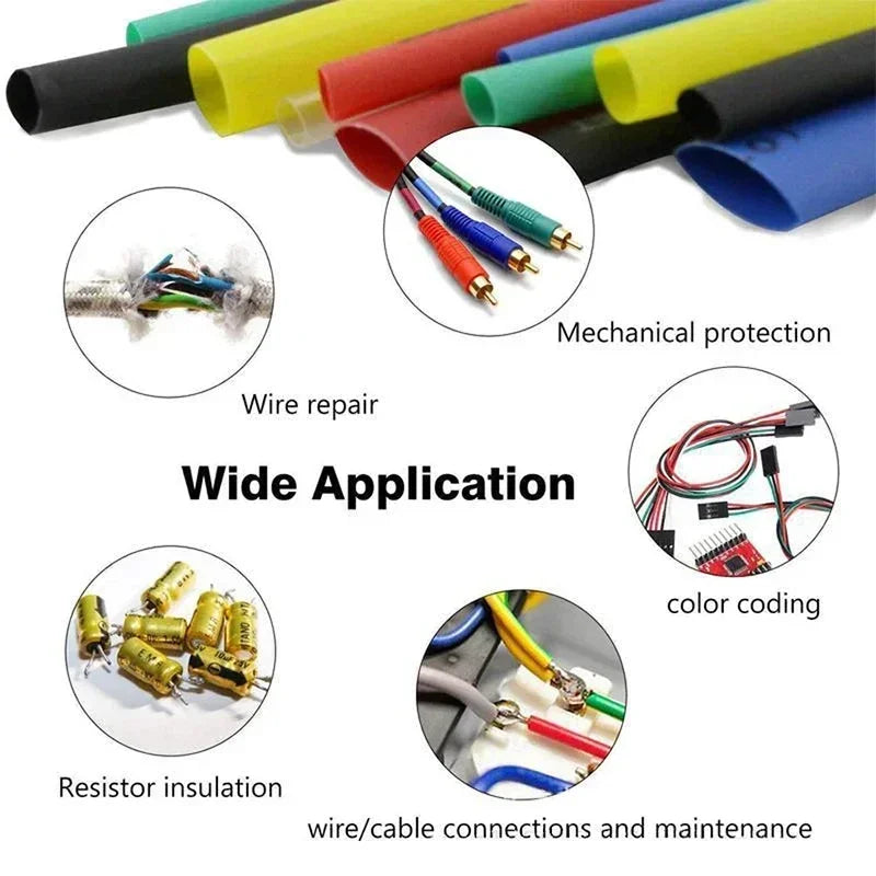 530/560/580/800PCS Heat Shrink Tubing kit 2:1 Shrinkable Wire Shrinking Wrap Tubing Wire Connect Cover Protection
