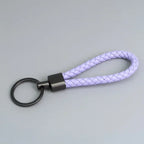 Trend Black Pink Color Braided Rope Car Keychain Fresh Ice Cream Color Key Pendant Sheep Pattern High Ring Leather Rope Amagi
