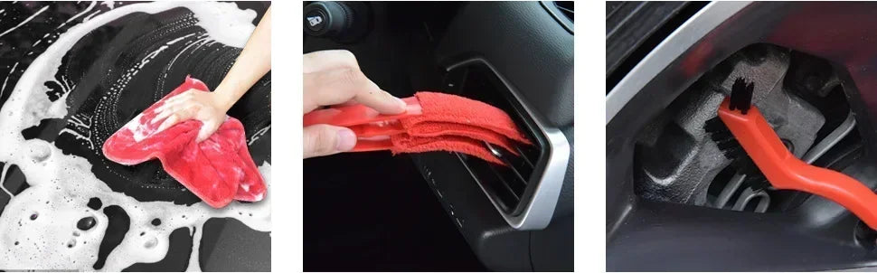 Auto Motorcycle Washing Tool Car Wheel Multifunction Cleaning Brush Long Soft Handle Rim Hub Microfiber Brush Tire Detail Amagi