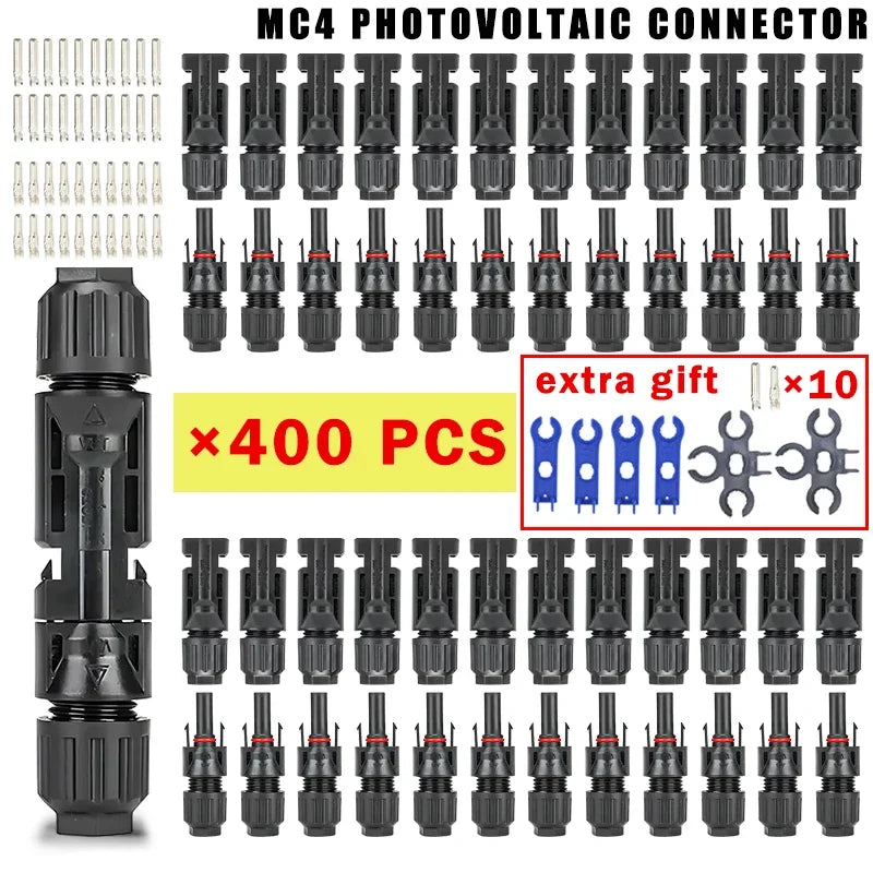 400/200/100/40/20/10 Pcs Photovoltaic Solar Connector 1000V30A Wholesale Panel Connectors Kit for PV/MC Cable 2.5/4/6mm²