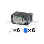 6 Pin Connector Waterproof 0.6mm Male Female Connector Automotive Wire Harness Cable Plug for Benz BMW 1-967616-1 2-967616-1