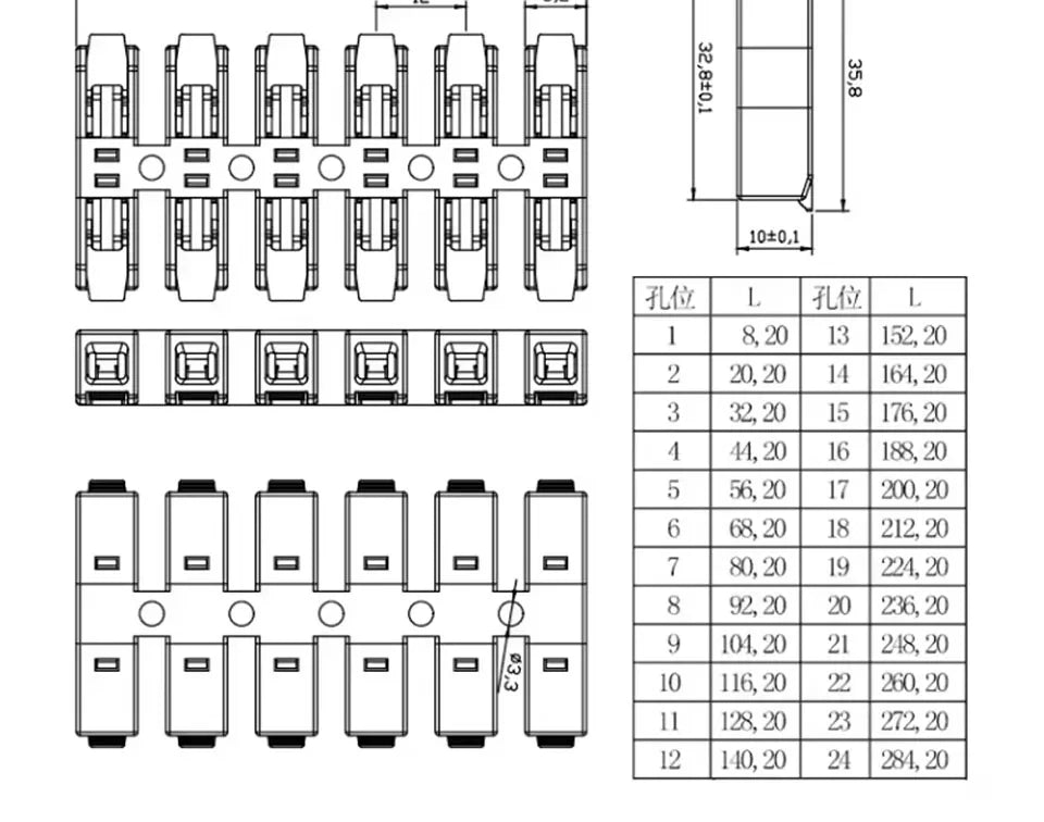 2-12 Pin Screw Fixation Quick Press Electrical Docking Terminal | Compact Push-in Wire Connector Terminal Block
